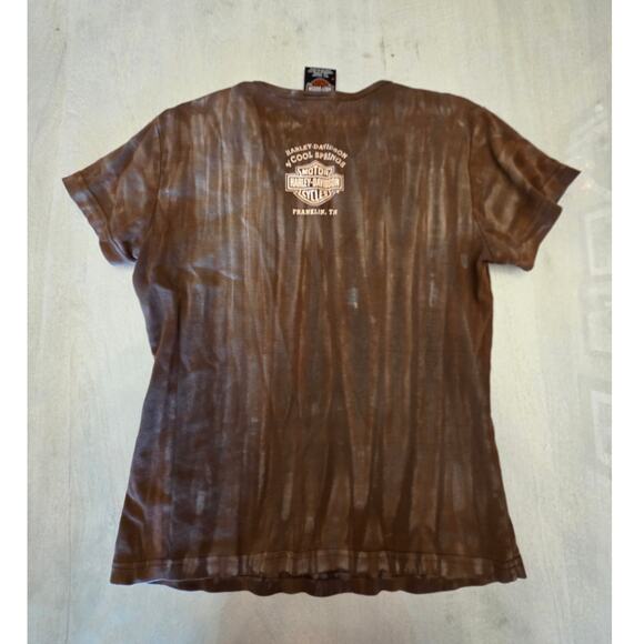 Harley Davidson Women's T-Shirt Rhinestones Eagle SZ Medium Biker - Picture 3 of 7